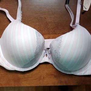 Victorias secret pink and white Perfect Shape bra